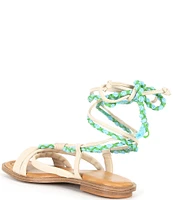 Chelsea & Violet Dahlia Leather Ankle Wrap Lace Up Strappy Sandals