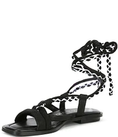 Chelsea & Violet Dahlia Leather Ankle Wrap Lace Up Strappy Sandals