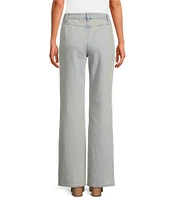 Chelsea & Violet Daisy Cutout Straight Leg High Rise Denim Jeans