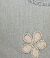 Chelsea & Violet Daisy Cutout Straight Leg High Rise Denim Jeans