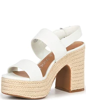 Chelsea & Violet Dazey Leather Two Band Platform Espadrille Sandals