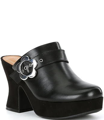 Chelsea & Violet Dyl Leather Platform Mule Clogs