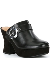 Chelsea & Violet Dyl Leather Platform Mule Clogs