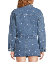 Chelsea & Violet Elliana Denim Floral Embordered Long Sleeve Coordinating Jacket