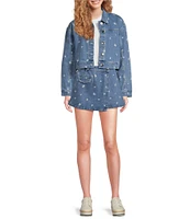 Chelsea & Violet Elliana Denim Floral Embordered Long Sleeve Coordinating Jacket