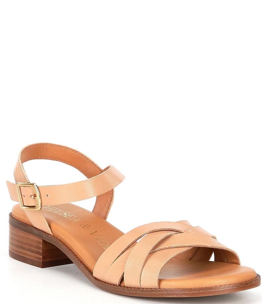 Chelsea & Violet Este Leather Ankle Strap Sandals