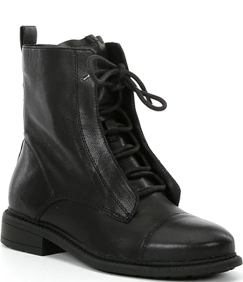 Chelsea & Violet Gia Leather Combat Booties