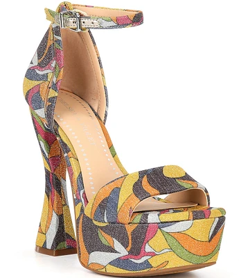 Chelsea & Violet Indi Vintage Print Platform Sandals