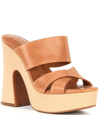 Chelsea & Violet Kapri Leather Platform Sandals