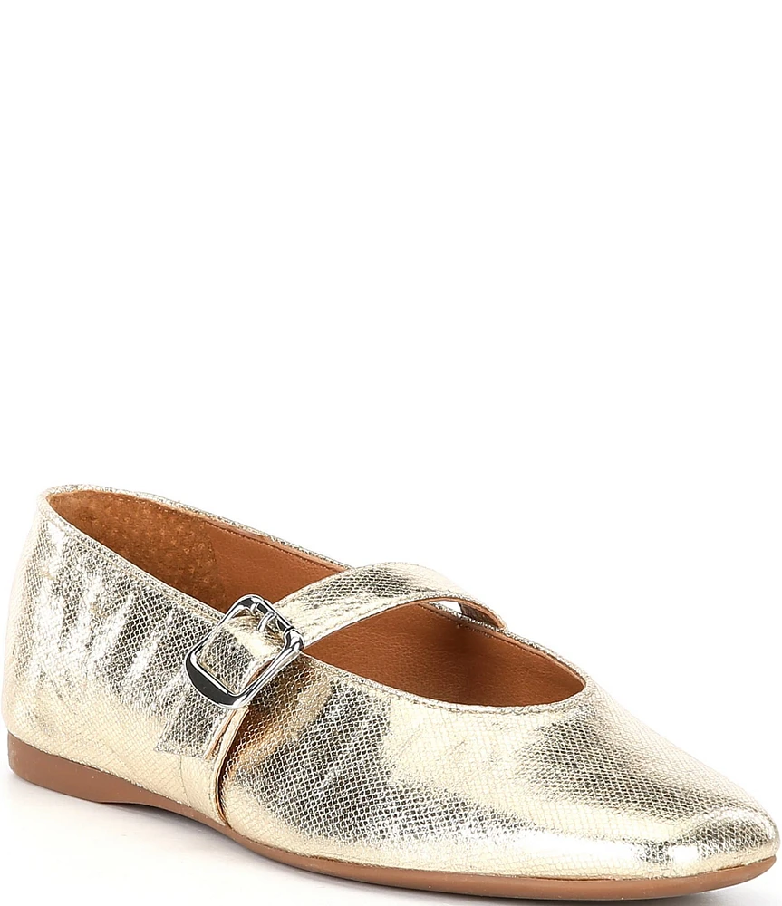 Chelsea & Violet Keelz Metallic Leather May Jane Flats