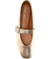 Chelsea & Violet Keelz Metallic Leather May Jane Flats