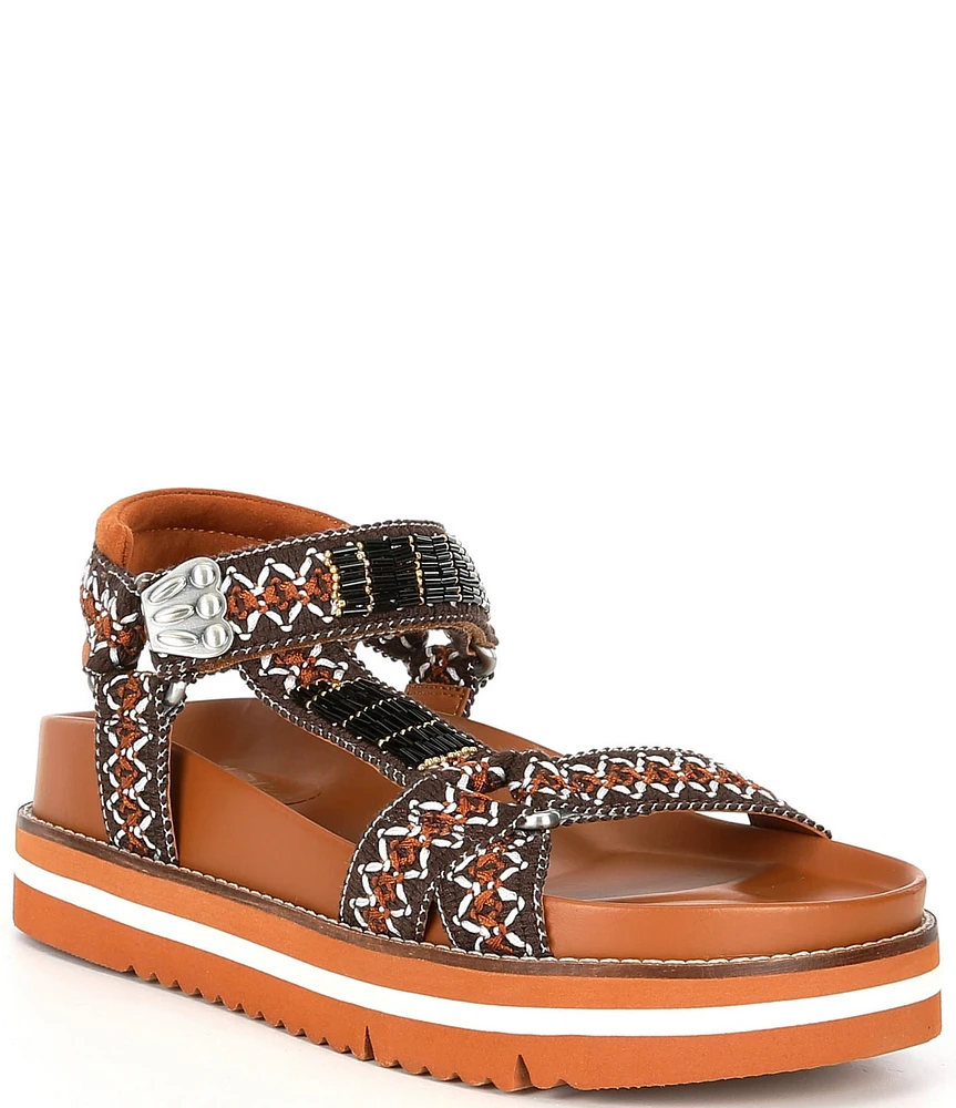 Chelsea & Violet Koa Woven Footbed Sandals