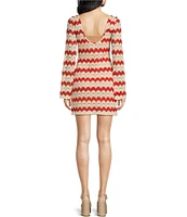 Chelsea & Violet Leia Woven Stripe Boat Neck Long Sleeve Dress