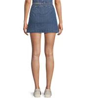 Chelsea & Violet Lena Denim A-Line Front Pocket Mini Skirt