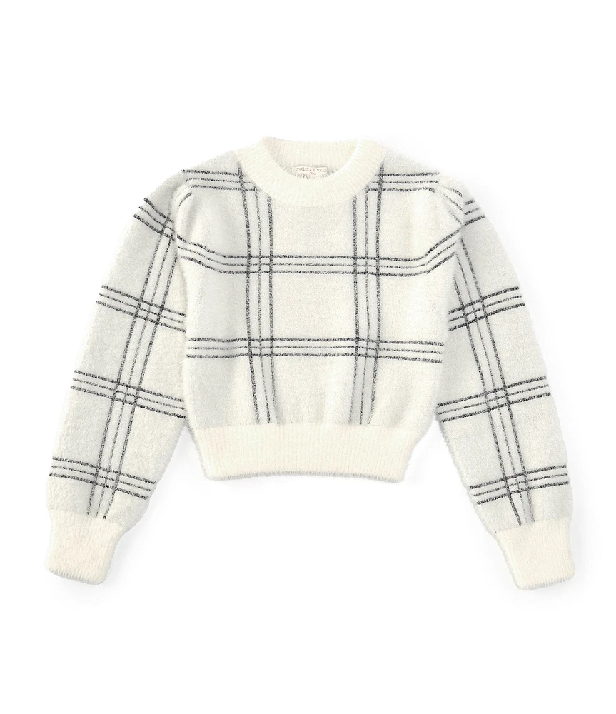 Chelsea & Violet Little Girls 2-6X Plaid Mock Neck Eyelash Sweater