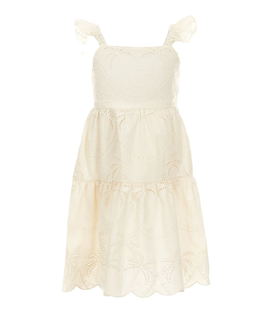 Chelsea & Violet Little Girls 2T-6X Cap Sleeve Palm Eyelet Dress