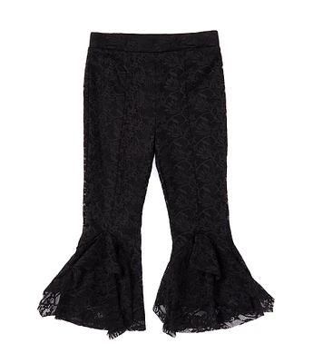 Chelsea & Violet Little Girls 2T-6X Full Length Ruffle Hem Lace Flare Pants