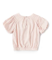 Chelsea & Violet Little Girls 2T-6X Short Sleeve Lace Collar Top