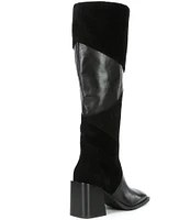 Chelsea & Violet Lulu Patchwork Leather and Corduroy Tall Boots