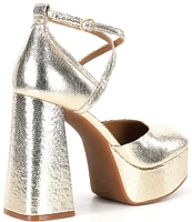 Chelsea & Violet Mattie Metallic Platform Pumps