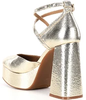 Chelsea & Violet Mattie Metallic Platform Pumps