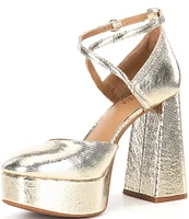 Chelsea & Violet Mattie Metallic Platform Pumps