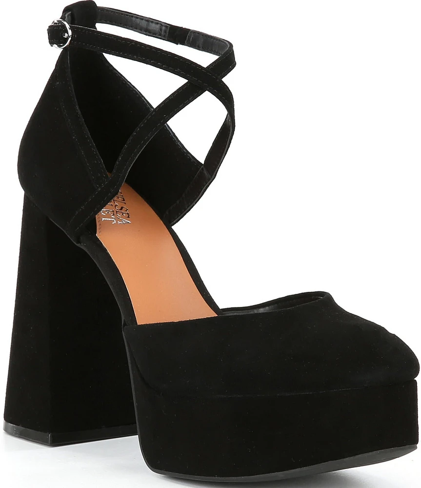 Chelsea & Violet Mattie Suede Platform Pumps