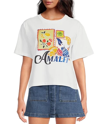Chelsea & Violet Printed Crew Neckline Short Sleeve Amalfi Tee