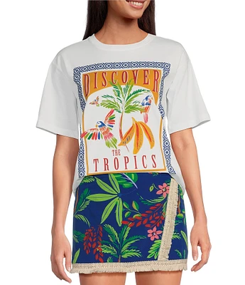 Chelsea & Violet Printed Crew Neckline Short Sleeve Discover Tee