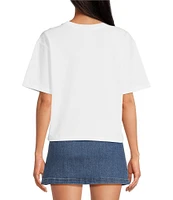 Chelsea & Violet Printed Crew Neckline Short Sleeve Face Tee