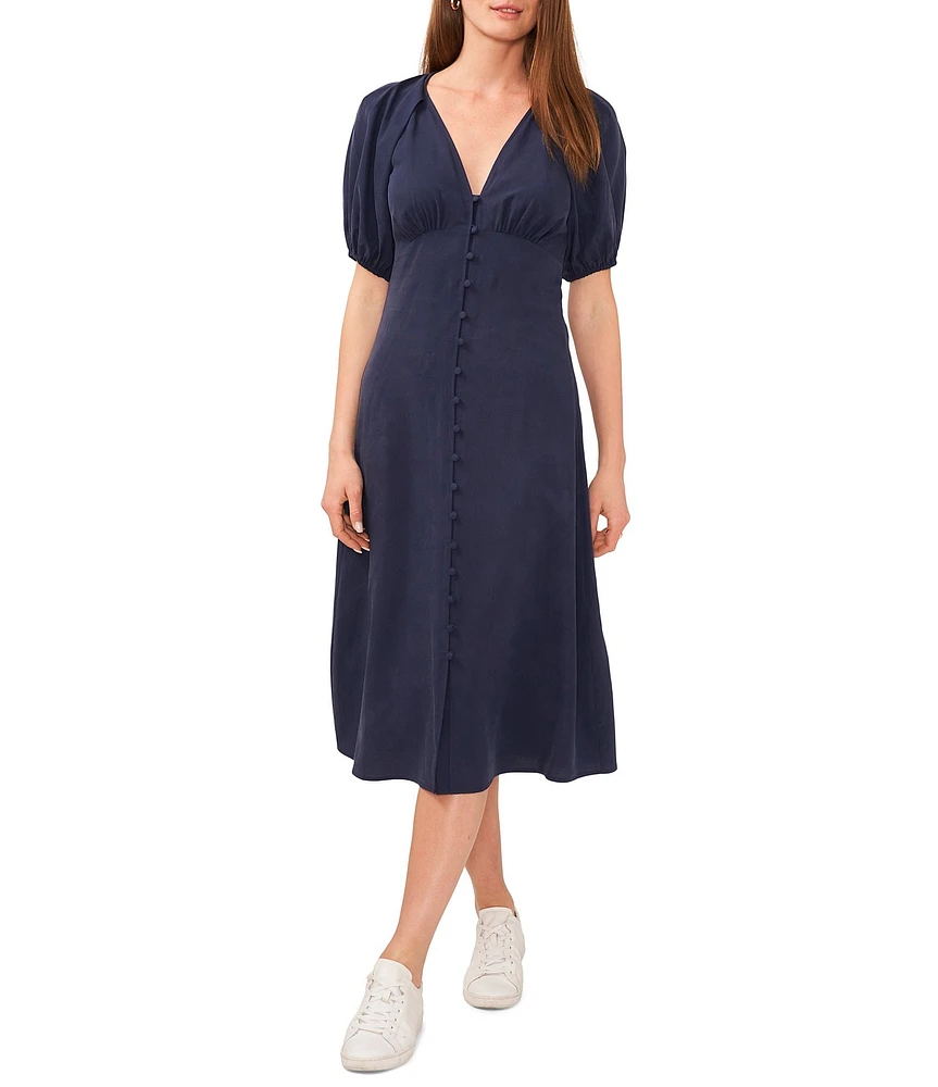 Chelsea & Violet Puff Sleeve Button Front Dress