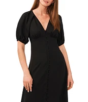 Chelsea & Violet Puff Sleeve Button Front Dress