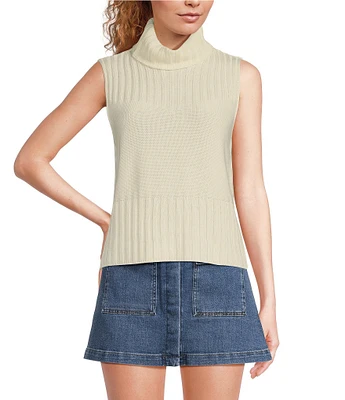 Chelsea & Violet Rosie Turtleneck Sleeveless Wool Blend Sweater Tank