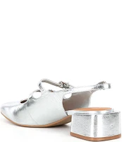 Chelsea & Violet Ruthie Metallic Leather Slingback Mary Janes