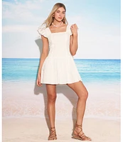 Chelsea & Violet Seamed Eyelet Mini Dress