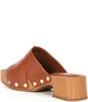 Chelsea & Violet Shel Colorblock Leather Clog Sandals