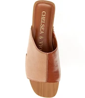 Chelsea & Violet Shel Colorblock Leather Clog Sandals