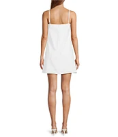 Chelsea & Violet Square Neckline Sleeveless Stitchwork Mini Jet Dress