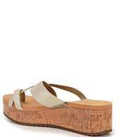 Chelsea & Violet Stella Three-Band Suede Wedge Sandals