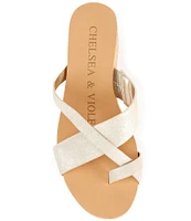 Chelsea & Violet Stella Three-Band Suede Wedge Sandals