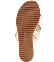 Chelsea & Violet Stella Three-Band Suede Wedge Sandals