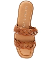 Chelsea & Violet Tarinne Leather Braid Flat Sandals