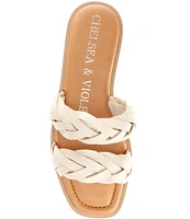 Chelsea & Violet Tarinne Leather Braid Flat Sandals