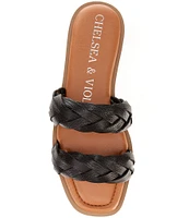 Chelsea & Violet Tarinne Leather Braid Flat Sandals