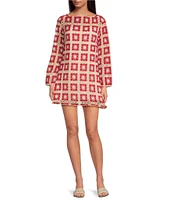 Chelsea & Violet Twiggy Square Neck Long Sleeve Crochet Lace Dress