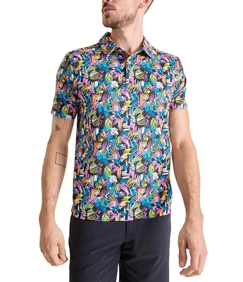 Chubbies Abstract Aloha Short Sleeve Performance Polo Shirt