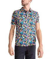 Chubbies Abstract Aloha Short Sleeve Performance Polo Shirt