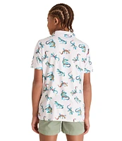 Chubbies Big Boys 8-20 Blizzard Lizard Performance Polo Shirt
