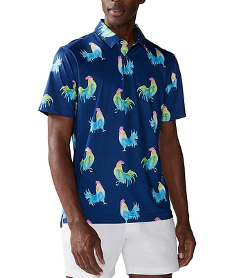 Chubbies Fowl Play Short Sleeve Printed Performance Polo Shirt