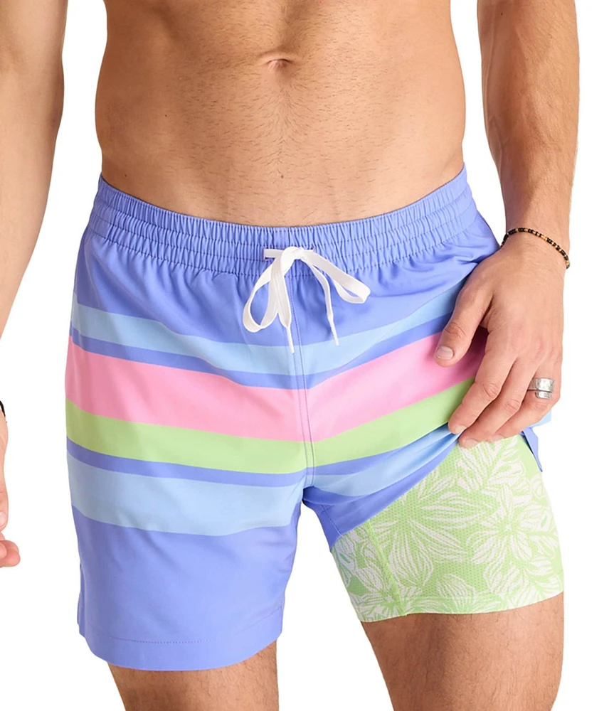 Chubbies Getaway Multi Stripe 5.5#double; Inseam Swim Trunks